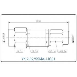 YX-2.92/SSMA-JJG01 Коаксиальный RF-адаптер с разъемом 2.92 мм (штекер) и  SSMA (штекер)
