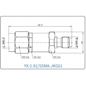YX-2.92/SSMA-JKG01 Коаксиальный RF-адаптер с разъемом 2.92 мм (штекер) и  SSMA (гнездо)
