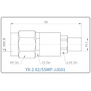 YX-2.92/SSMP-JJG01 Коаксиальный RF-адаптер с разъемом 2.92 мм (штекер) и  SSMP (штекер)