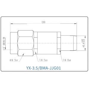 YX-3.5/BMA-JJG01 Коаксиальный RF-адаптер с разъемом 3.5 мм (штекер) и  BMA (штекер)