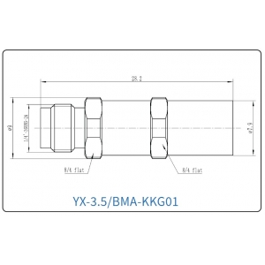 YX-3.5/BMA-KKG01 Коаксиальный RF-адаптер с разъемом 3.5 мм (гнездо) и  BMA (гнездо)