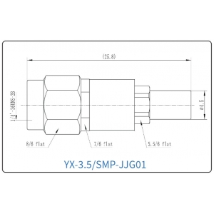 YX-3.5/SMP-JJG01 Коаксиальный RF-адаптер с разъемом 3.5 мм (штекер) и  SMP (штекер)