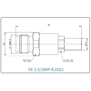 YX-3.5/SMP-KJG01 Коаксиальный RF-адаптер с разъемом 3.5 мм (гнездо) и  SMP (штекер)