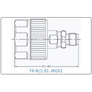 YX-N/2.92-JKG01 Коаксиальный RF-адаптер с разъемом N (штекер) и  2,92 мм (гнездо)