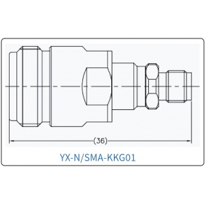 YX-N/SMA-KKG01 Коаксиальный RF-адаптер с разъемом N (гнездо) и SMA (гнездо)