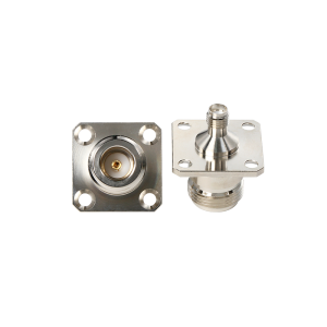 YX-N/SMA-KFKG01 Коаксиальный RF-адаптер с фланцем с четырьмя отверстиями и с разъемом N (гнездо), SMA (гнездо)
