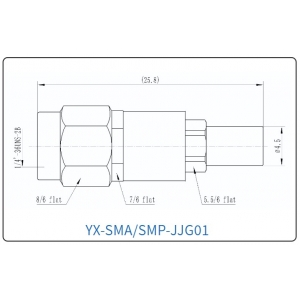 YX-SMA/SMP-JJG01 Коаксиальный RF-адаптер с разъемом SMA (штекер) и SMP (штекер)