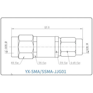YX-SMA/SSMA-JJG01 Коаксиальный RF-адаптер с разъемом SMA (штекер) и SSMA (штекер)