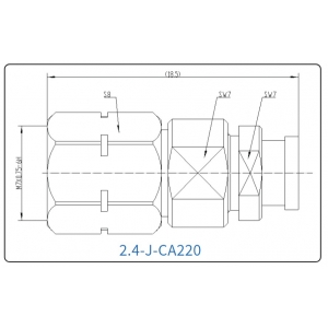 YX-2.4-J-CA220 Разъем(штекер) для коаксиального кабеля 2.4 мм