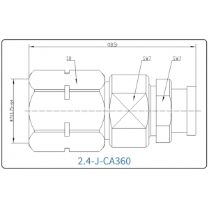 YX-2.4-J-CA360 Разъем(штекер) для коаксиального кабеля 2.4 мм