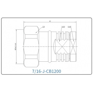 YX-7/16-J-CB1200 Разъем(штекер) для коаксиального кабеля 7/16