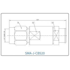 YX-SMA-J-CB520-2 Разъем(штекер) для коаксиального кабеля SMA