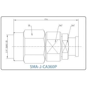 YX-SMA-J-CA360P Разъем(штекер) для коаксиального кабеля SMA