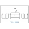 YX-1.0-KKG Коаксиальный RF-адаптер с разъемом 1.0 мм (гнездо-гнездо)