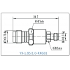 YX-1.85/1.0-KKG01 Коаксиальный RF-адаптер с разъемом 1.85 мм (гнездо) и  1.0 мм (штекер)
