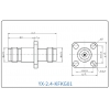 YX-2.4-KFKG01 Коаксиальный RF-адаптер с фланцем с четырьмя отверстиями и с разъемом 2.4 мм (гнездо-гнездо)