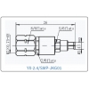 YX-2.4/SMP-JKG01 Коаксиальный RF-адаптер с разъемом 2.4 мм (штекер) и  SMP (гнездо)