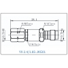 YX-2.4/1.85-JKG01 Коаксиальный RF-адаптер с разъемом 2.4 мм (штекер) и  1.85 мм (гнездо)