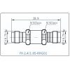 YX-2.4/1.85-KKG01 Коаксиальный RF-адаптер с разъемом 2.4 мм (гнездо) и  1.85 мм (гнездо)