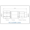 YX-2.4/SSMA-JJG01 Коаксиальный RF-адаптер с разъемом 2.4 мм (штекер) и  SSMP (штекер)
