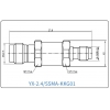 YX-2.4/SSMA-KKG01 Коаксиальный RF-адаптер с разъемом 2.4 мм (гнездо) и  SSMP (гнездо)