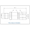 YX-2.92/2.4-KJG01 Коаксиальный RF-адаптер с разъемом 2.92 мм (гнездо) и  2.4 мм (штекер)