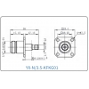 YX-N/3.5-KFKG01 Коаксиальный RF-адаптер с фланцем с четырьмя отверстиями и с разъемом N (гнездо), 3,5 мм (гнездо)