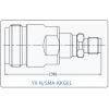 YX-N/SMA-KKG01 Коаксиальный RF-адаптер с разъемом N (гнездо) и SMA (гнездо)