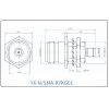 YX-N/SMA-KYKG01 Коаксиальный RF-адаптер с круглым фланцем и с разъемом N (гнездо), SMA (гнездо)