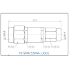 YX-SMA/SSMA-JJG01 Коаксиальный RF-адаптер с разъемом SMA (штекер) и SSMA (штекер)