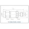 YX-SMA/SSMA-JKG01 Коаксиальный RF-адаптер с разъемом SMA (штекер) и SSMA (гнездо)