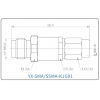 YX-SMA/SSMA-KJG01 Коаксиальный RF-адаптер с разъемом SMA (гнездо) и SSMA (штекер)