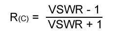 Формула преобразования КСВН в коэффициент отражения